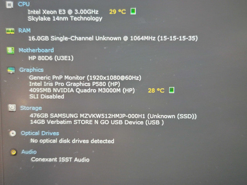 HP ZBook 17 G3| Xeon E3-1575M v5 | 16GB DDR4| Quadro M3000| 512GB SSD READ  β Lap200