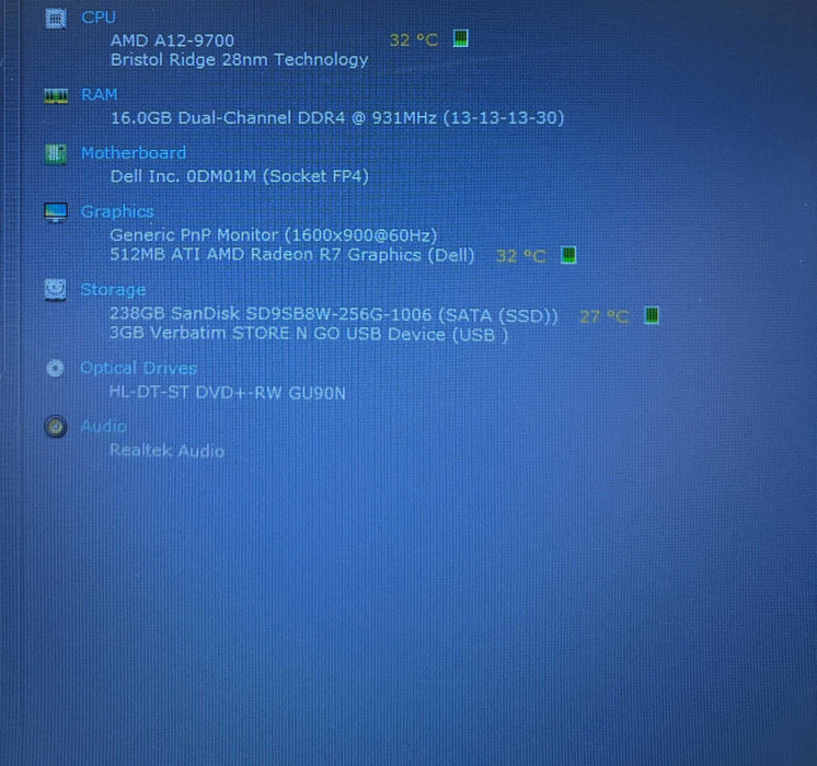 Dell Inspiron 17 5000 AMD A12-9700P@2.5GHz 16GB RAM 256GB SSD  BudLap