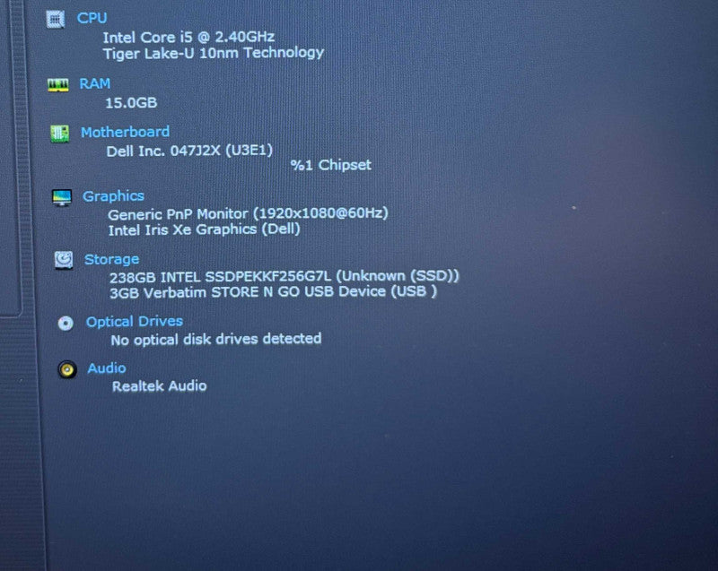 Dell Latitude 5420 Intel Core i5-1135G7@2.4GHz 16GB RAM 256GB SSD READ!  Lap200