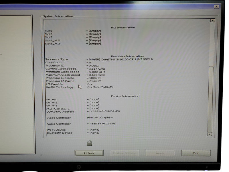 Dell OptiPlex 3090 Tower Core I3-10100 - 8GB Ram - No HDD