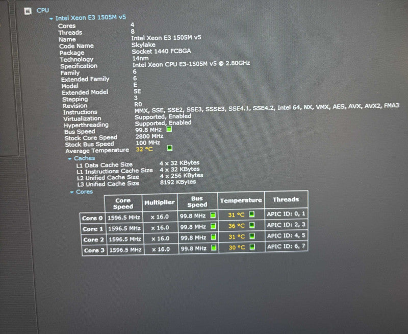 Dell Precision 7510 XEON E3-1505M@2.8Gh QUADRO M2000M 4GB GPU 32GB RAM 512SSD  Lap200