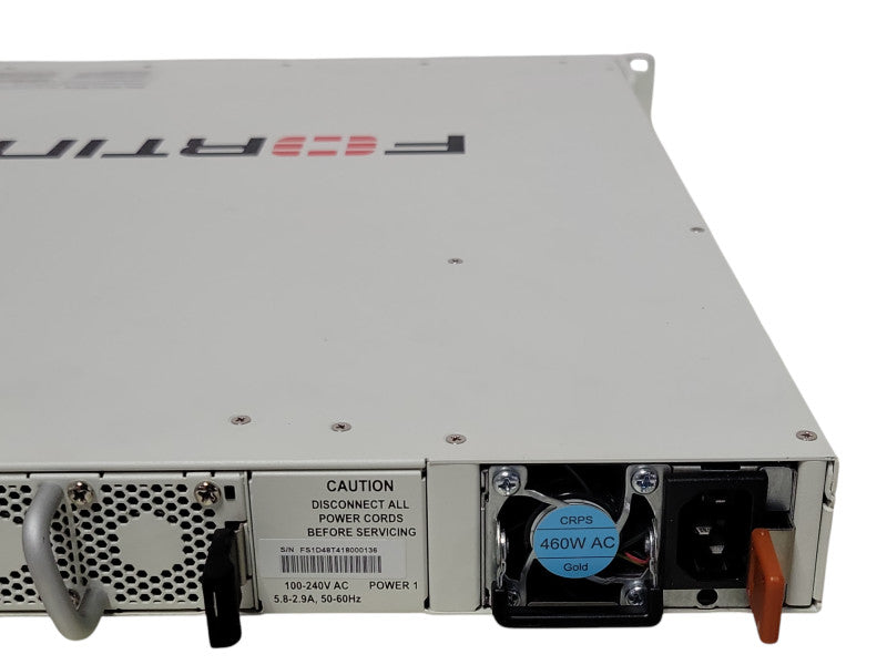 Fortinet FortiSwitch FS-1048D 48x10GE SFP+ 4x40GE, 2x PSU, READ _