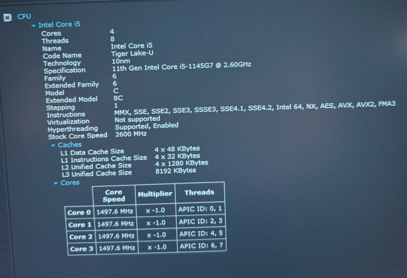 Dell Latitude 5420 Intel Core i5-1145G7@2.6GHz 16GB RAM 512GB SSD READ  Lap200