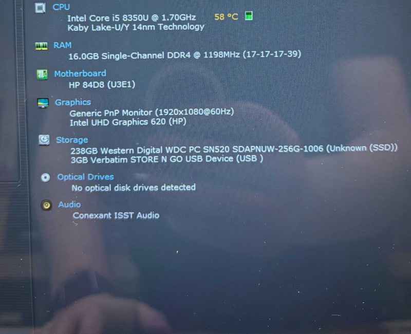 HP ProBook x360 440 G1 TOUCH i5-8350U@1.7GHz 16GB RAM 256GB SSD  Lap200