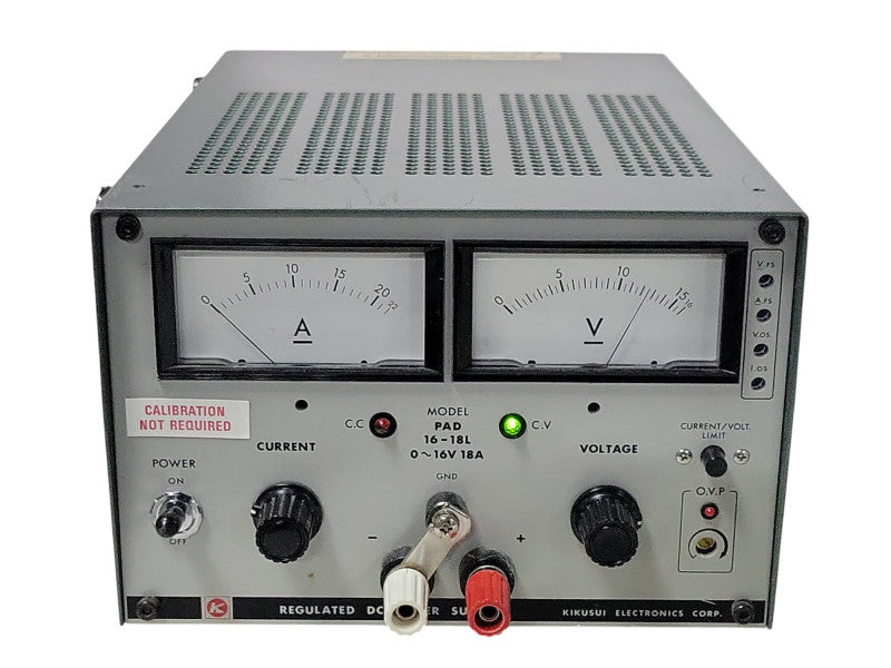 Kikusui PAD 16-18L 0-16V 18A Regulated DC Power Supply Input 120 VAC, READ _