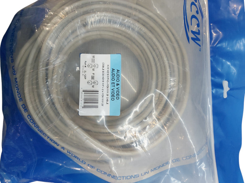 25 Ft KVM Cable w/ Male PS/2 Keyboard Mouse & VGA Male to Female - NEW