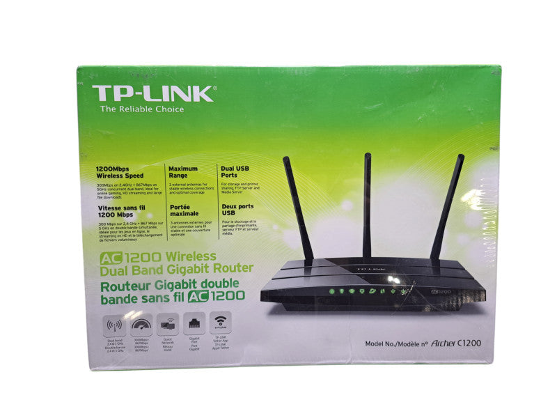 (New) TP-Link AC1200 Wireless Dual Band Gigabit WiFi Router Archer C1200 Q