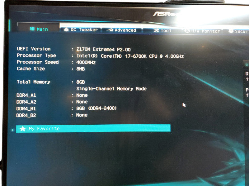 Custom Desktop ASRock Z170M Extreme4 Board Core I7-6700k - 8GB Ram - No HDD Q