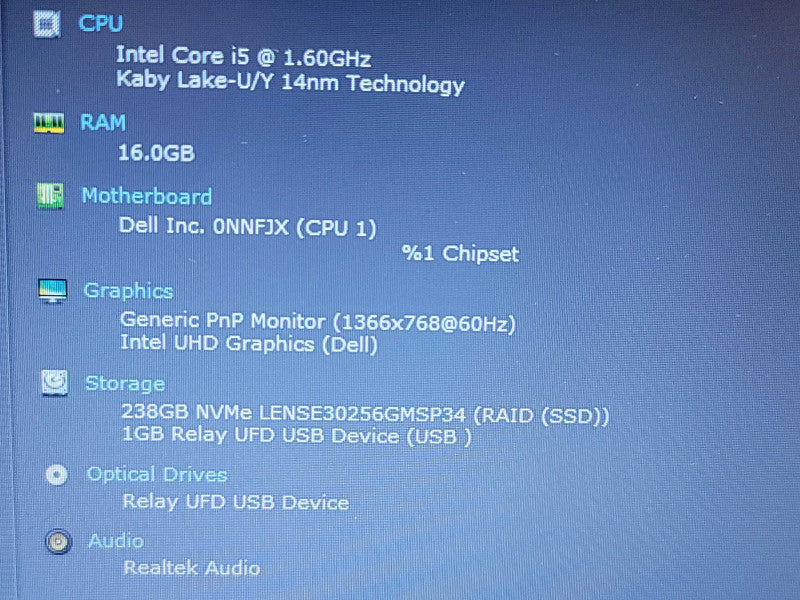 Dell Vostro 15 3590| i5-10210U| 16GB DDR4| 256 GB SSD NO BATTERY β BudLap