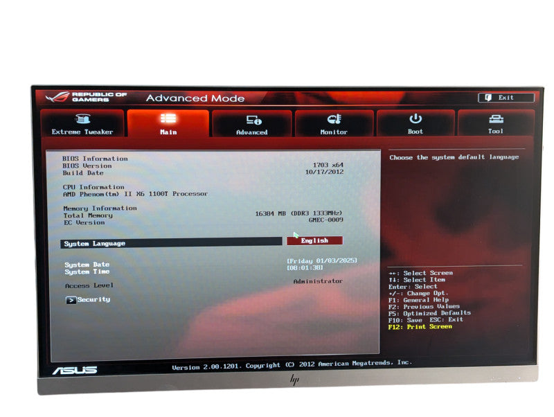 ASUS ROG Crosshair V Formula with AMD Phenom II x6 1100T & 16GB RAM  -