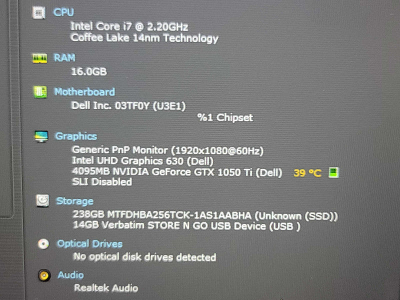Dell G3 3579| i7-8750H| 16GB DDR4| GTX 1050 Ti| 256GB SSD  β Lap200
