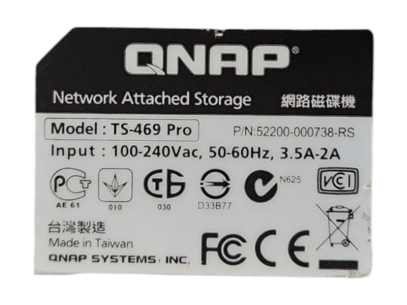 QNAP TS-469 Pro 4-Bay Network Attached Storage, w/ 4x 4TB HDDs