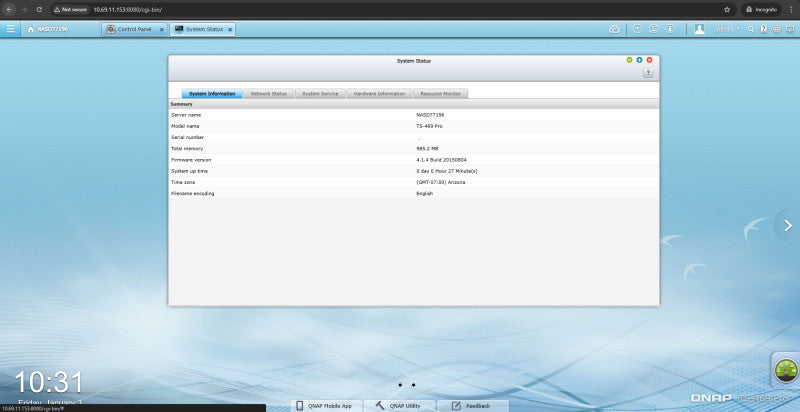 QNAP TS-469 Pro 4-Bay Network Attached Storage, w/ 4x 4TB HDDs