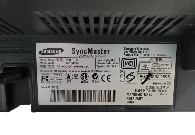 Samsung SyncMaster 750s | AN17LS7LK | 17" CRT Monitor
