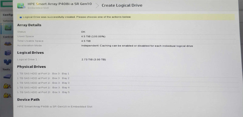 HP Proliant ML350 G10 1x Xeon Silver 4110 32GB DDR4 P408-a SR G10 5x 1TB HDDs _