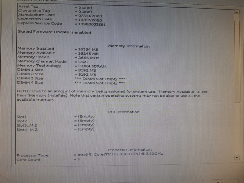 Dell OptiPlex 7070, SFF Desktop, i5-9500 CPU@3.00 GHz, 16 GB DDR4, No HDD/SSD