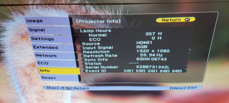 Epson BrightLink 695WI Ultra Short Throw Projector 357 Hrs -No Remote _
