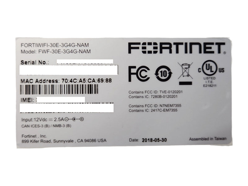 Fortinet FortiWifi 30E-3G4G Network Security Appliance, FWF-30E-3G4G-NAM
