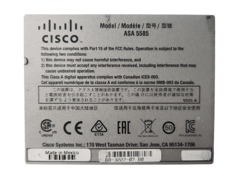 Cisco ASA5585-X Adaptive Security Appliance w/ 2x SSP-20 Module + 2x 1200W