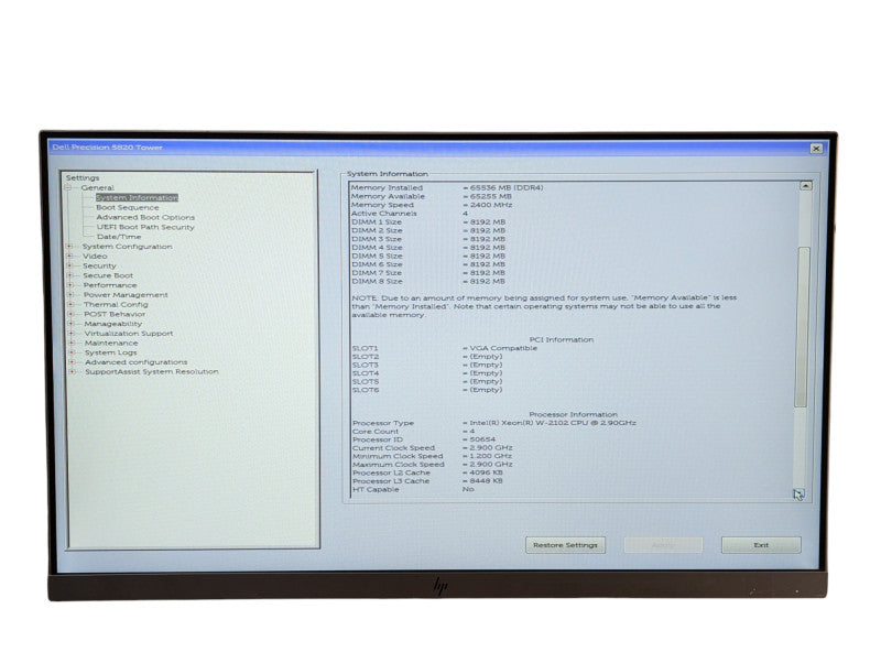 DELL Precision 5820 Workstation Intel Xeon W-2102 64GB RAM PLEASE READ  -