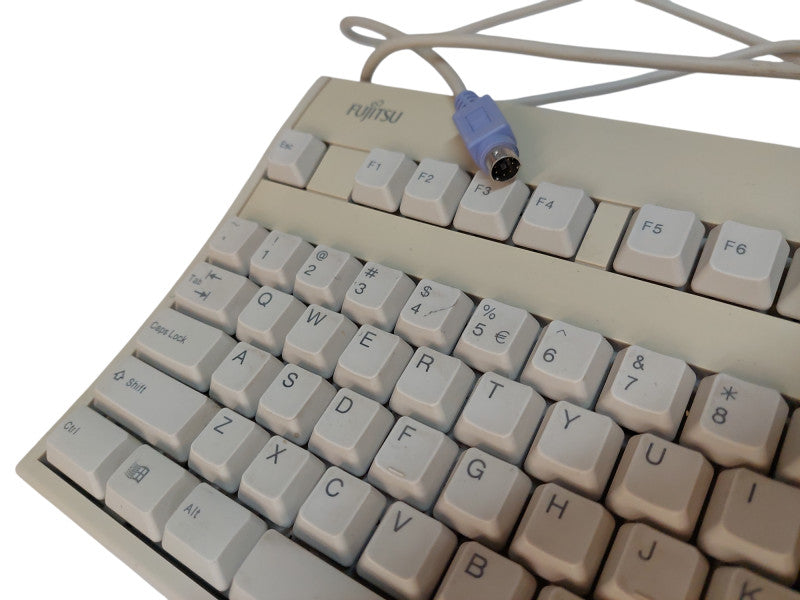 Vintage Fujitsu & Logitech PS/2 Keyboard FKB8729 & Mouse M-S48a Combo  =