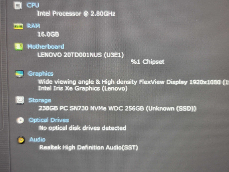 Lenovo ThinkPad E15 Gen 2| i7- 1165G7| 16GB DDR4| 256GB SSD  β Lap200