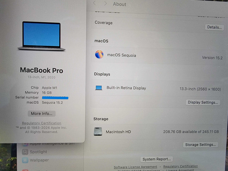 Apple MacBook Pro A2338 13" 2020 | Apple M1 | 16GB RAM | 256GB SSD - READ