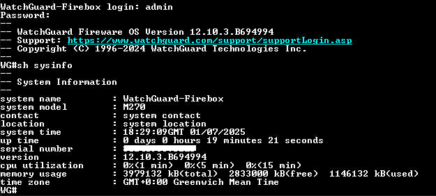 WatchGuard Firebox M270 8-Port Firewall Security Appliance, Factory Reset