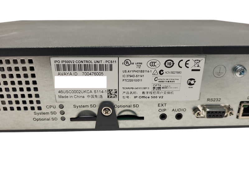 AVAYA IP Office 500 V2 w/ 700504556, 700417231, 700504032 $
