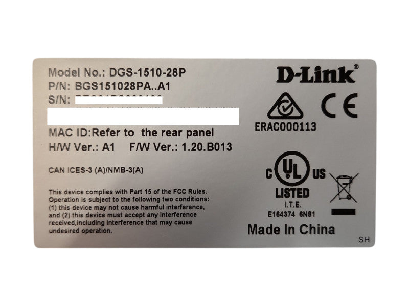 D-Link DGS-1510-28P POE Smart Switch w/ 2x 10G SFP+, Factory Rest