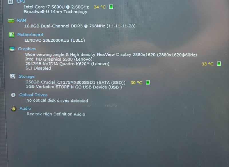 Lenovo ThinkPad W550s 3K TOUCH i7-5600U QUADRO K620M 2GB GPU 16GB 256SSD READ  BudLap