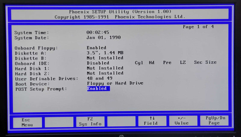 vintage Intel S486SX254F PC, 80486 CPU, with 1x memory stick, no HDD _