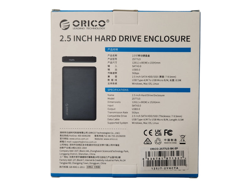 *NEW* ORICO 2577U3 Mobile 2.5" Hard Disk Enclosure Q