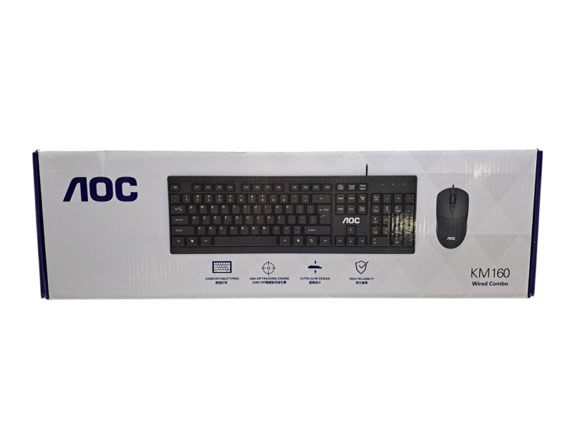 (New) AOC KM160 Wired Keyboard & Mouse Set