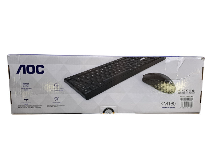 (New) AOC KM160 Wired Keyboard & Mouse Set
