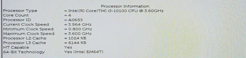 Intel Core i3-10100 CPU 3.60GHz 4C Processors