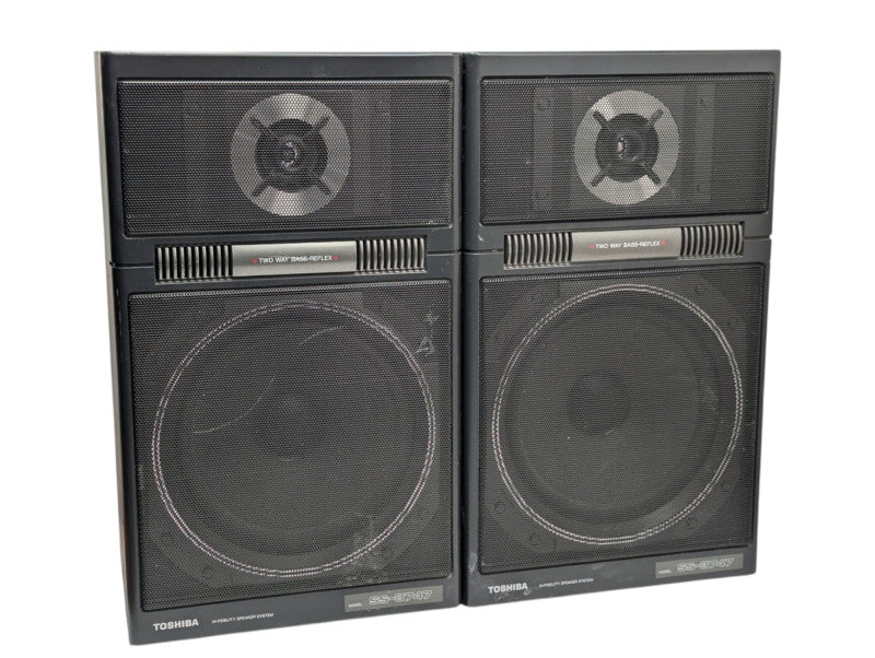 TOSHIBA Tow Way Bass-Reflex Vinatage Hi-Fidelity Speakers SS-3747  -