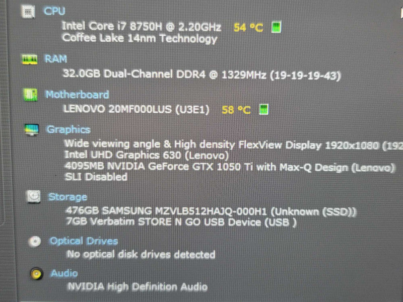 Lenovo ThinkPad X1 Extreme | i7-8750H| 32GB DDR4| GTX 1050 Ti | 512GB READ!! β Lap200