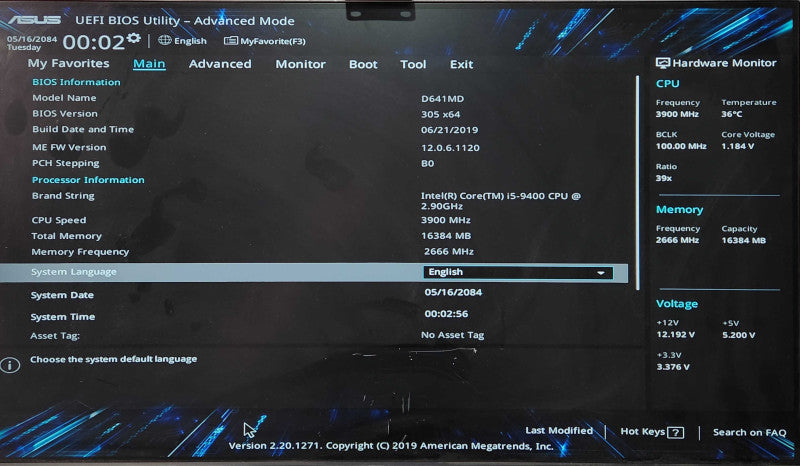 Asus Pro D641SC SFF i5-9400 2.90GHz, 16GB DDR4, 512GB NVMe, WiFi