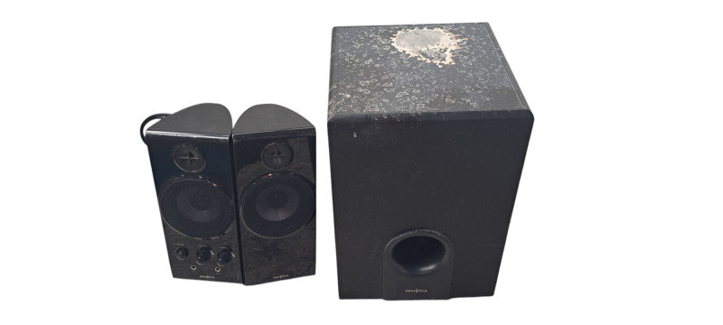 10" Tall Insignia Subwoofer With 2 Speakers Model NS-PCS41| SEE Pictures