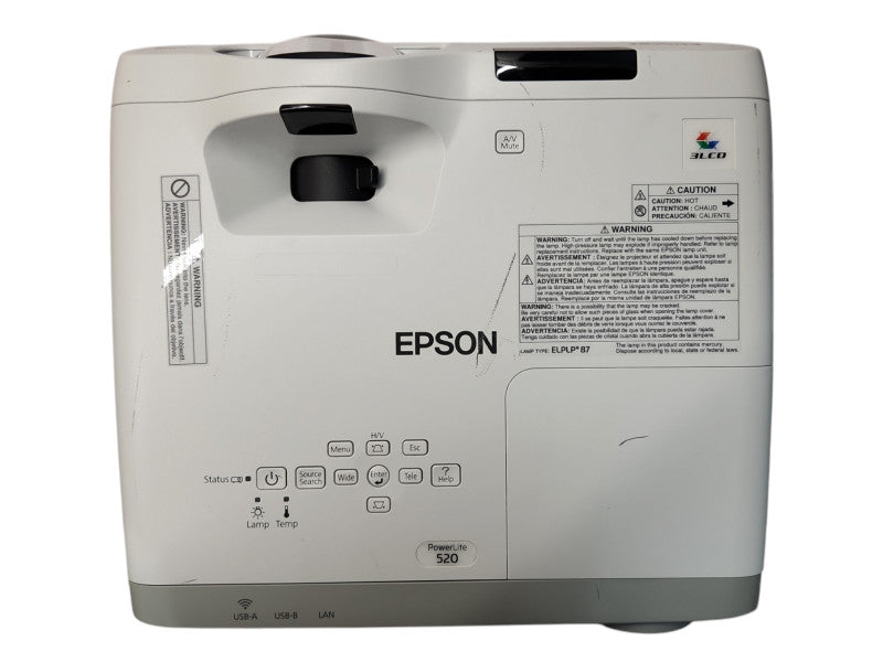 Epson PowerLite 520 2700 Lumens LCD Projector, Lamp Hour: 2464Hrs