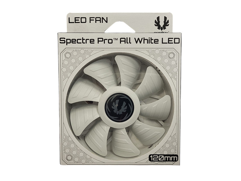Bitfenix Spectre Pro All White Green LED 120mm Fan New Sealed BFF-WPRO-12025G Q$