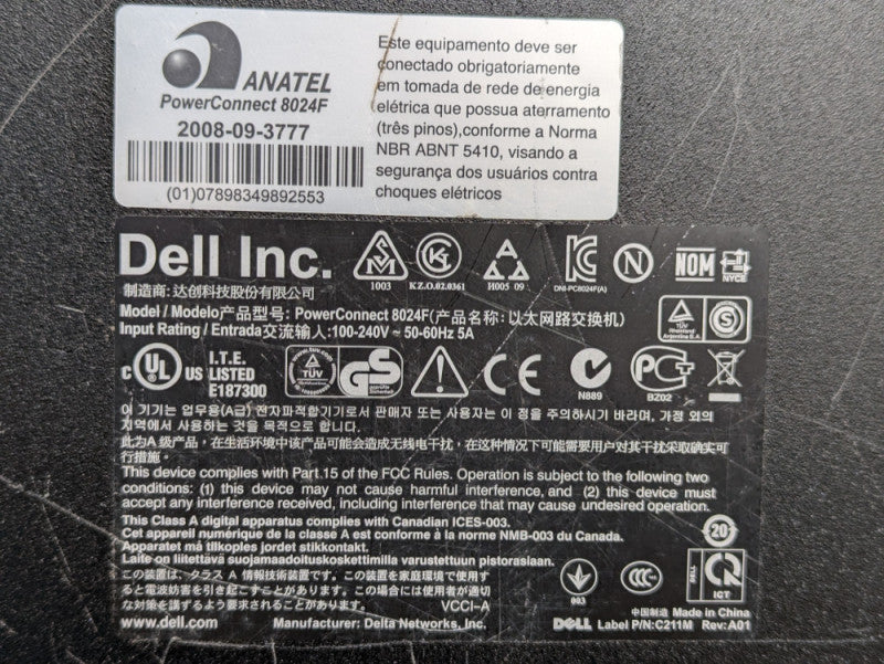 DELL PowerConnect 8024F 24-Ports 10 Gbe Sfp+ Managed Ethernet Switch Q-