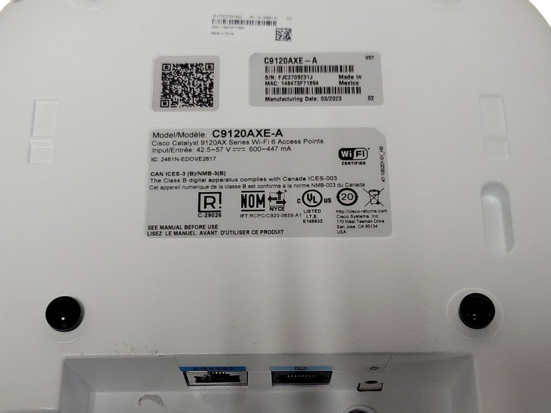 Cisco C9120AXE-A catalyst 9120X series Wi-Fi 6 access point _