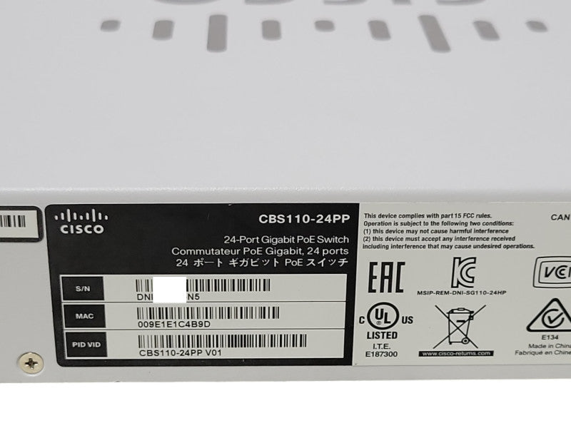 Cisco CBS110-24PP 24-Port Gigabit PoE Switch CBS110-24PP, READ _