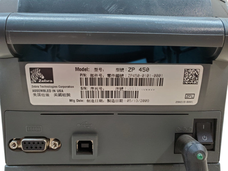 Zebra ZP 450 Thermal Label Printer w/ Power Base | ZP450-0101-0001