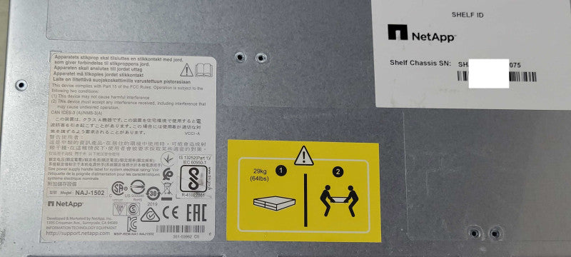 NetApp NAJ-1502 12 Bay Disk Array Shelf w/ 2x IOM12 Controllers 2x PSU, READ _