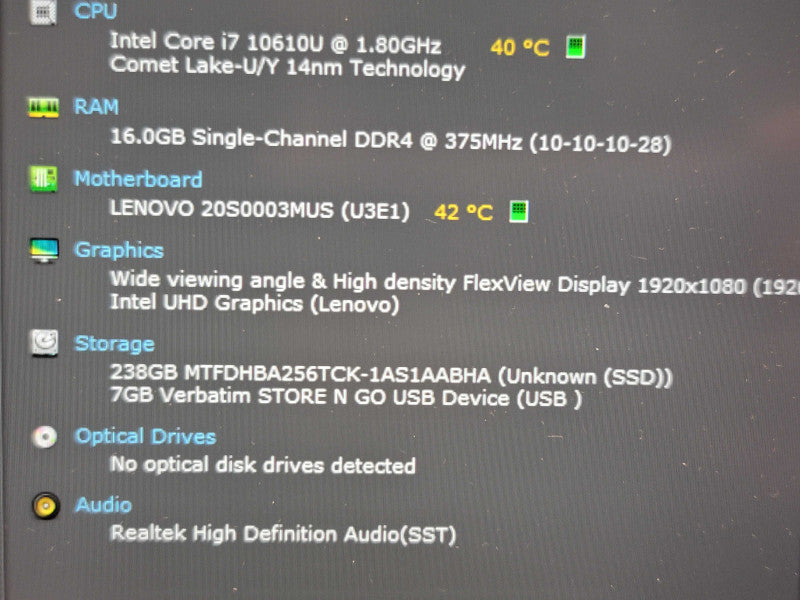 Lenovo ThinkPad T14| i7-10610U| 16GB DDR4| 256GB SSD  Qβ Lap200