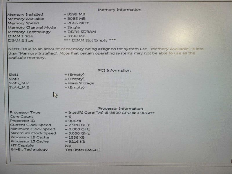 Dell OptiPlex 3060 SFF, i5-8500 3.00GHz 6-Core, 8GB DDR4, 512GB NVMe !