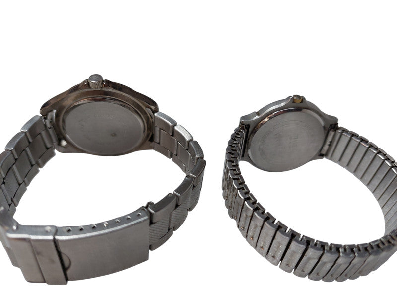 Bundle of 2 old Watches Timex & Artron Quartz Japan Mvmt Stainless Steel Back =